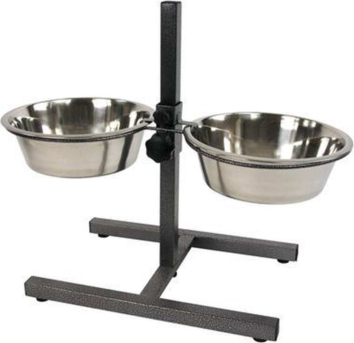 RelaxPets - Voer & Drinkbak - Voerbak Op Standaard - Hondenbakken - Hond - Verstelbaar - 2 Bakken - RVS - 2.4 Liter - Ø25cm