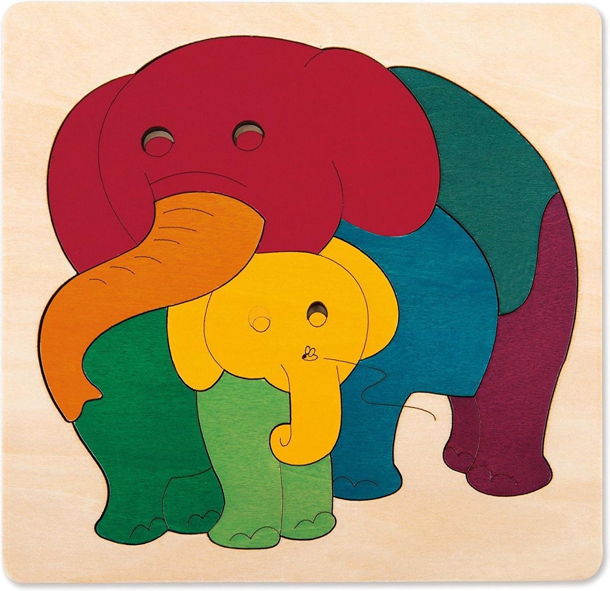 Regenboogpuzzel olifant