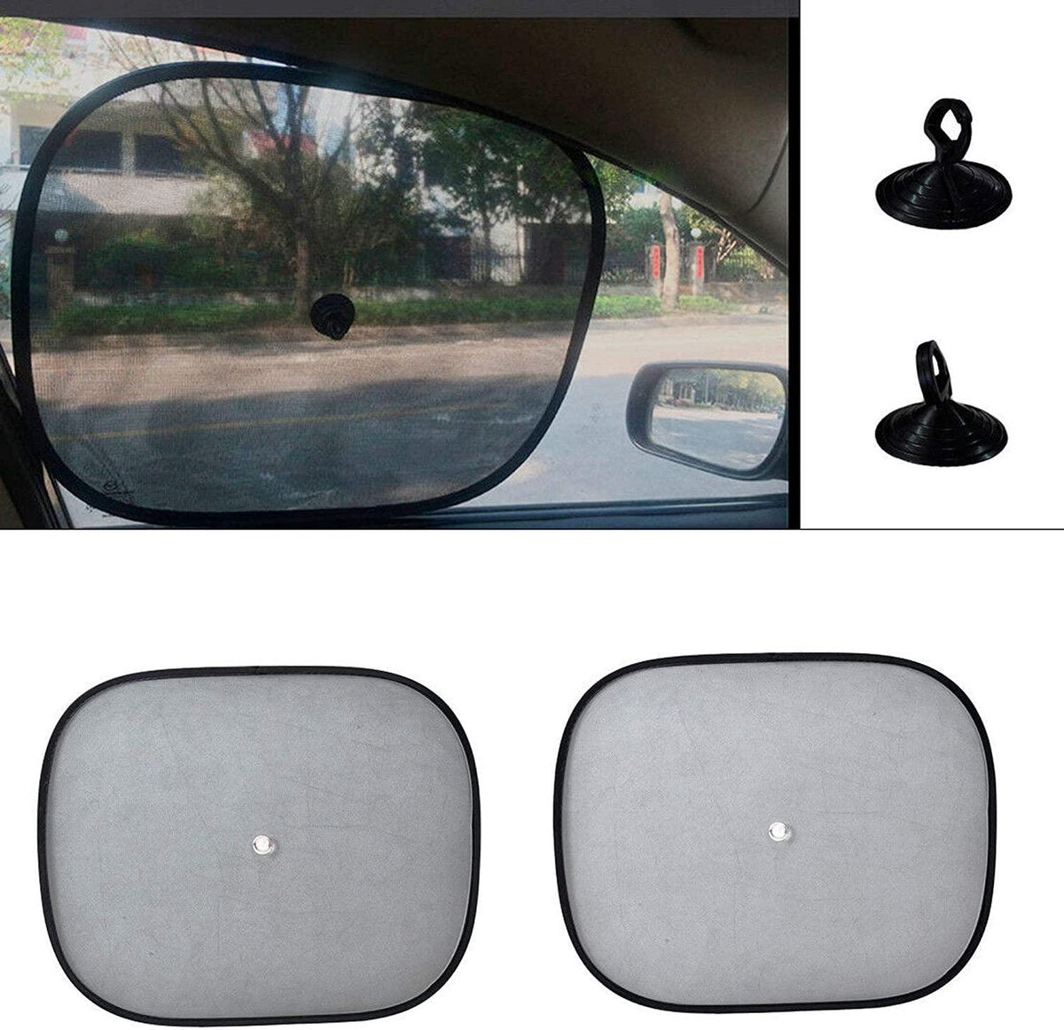 Doodadeals® | Zonnescherm Auto Zijruit | Zonwering Auto Zijruit | Zonnescherm Auto Baby | Zonnescherm Auto Kind | Opvouwbaar | UV Protectie | 2 stuks