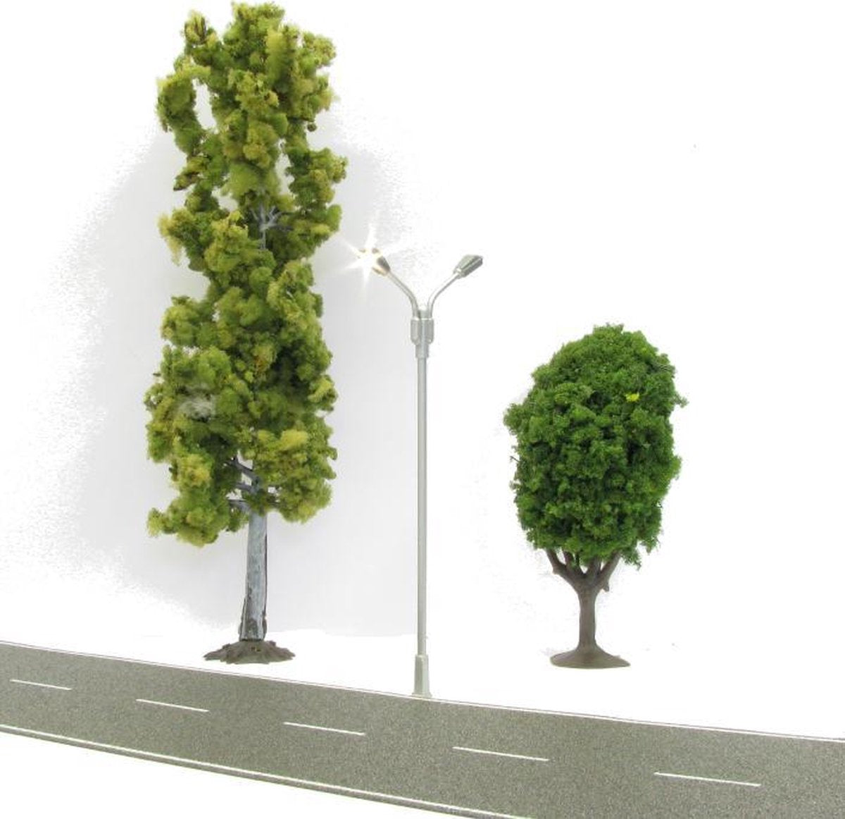 Straatlamp dubbel spoor N met Warm Witte led (4 stuks)
