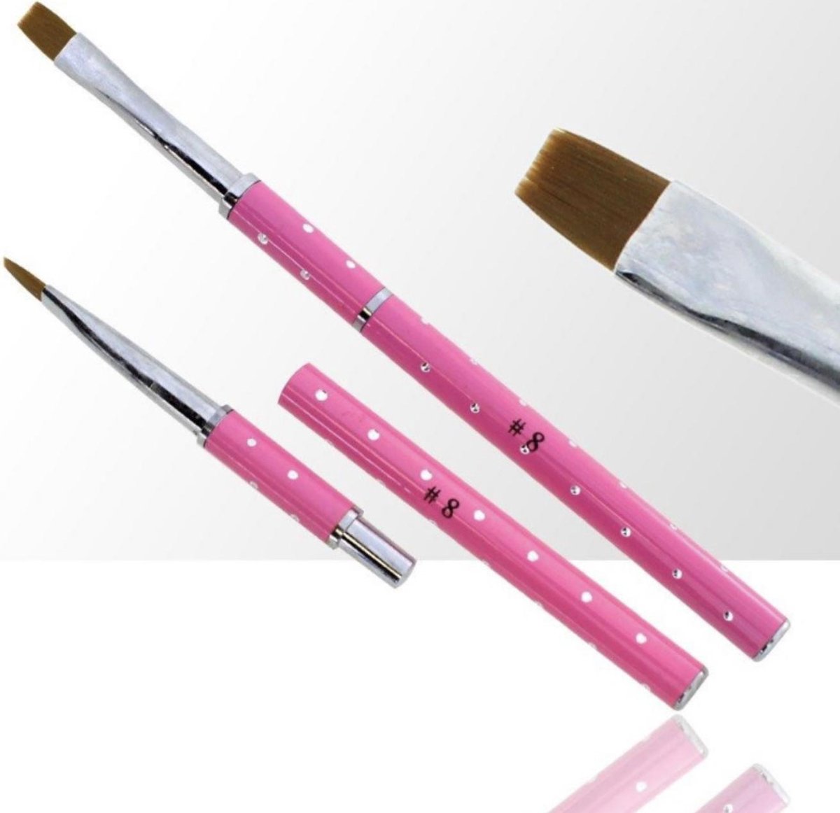 GUAPÀ - Gel Penseel Roze voor Gel Nagels - High Quality Nr #8