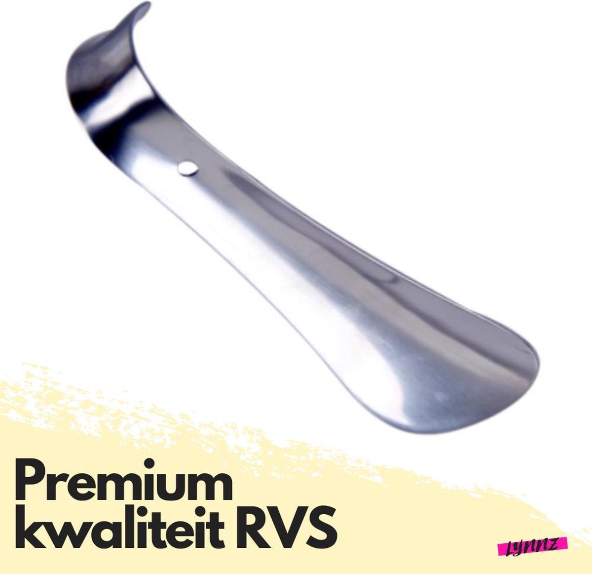 Lynnz® schoenlepel premium kwaliteit metaal RVS 15 cm - stevig - schoentrekker - schoen lepel - schoenlepels - heren - dames