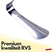 Lynnz® schoenlepel premium kwaliteit metaal RVS 15 cm - stevig - schoentrekker - schoen lepel - schoenlepels - heren - dames