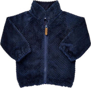 Minymo - baby teddy vest - effen blauw - Maat 68