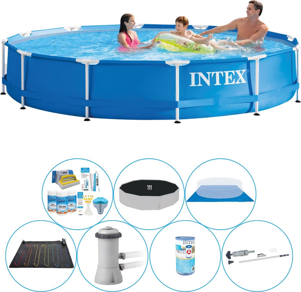 Intex Metal Frame Rond 366x76 cm - Zwembad Super Set