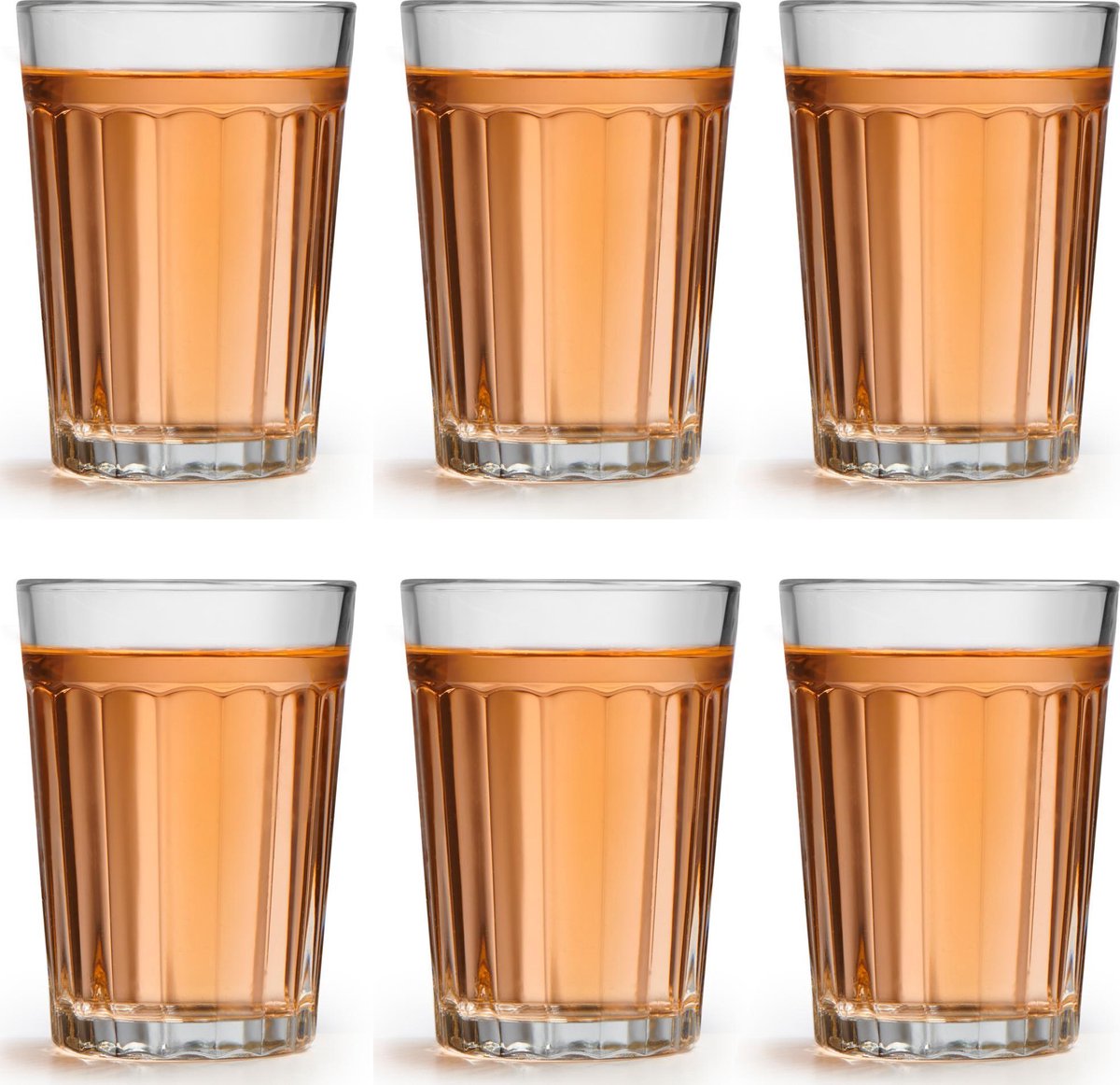 Libbey waterglas Paneled - 250 ml / 25 cl - 6 stuks - vaatwasserbestendig - tijdloos design - hoge kwaliteit