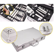 TDR-RVS Luxe BBQ barbecuegereedschapset 26-delige -Barbecue Accessoires met koffer