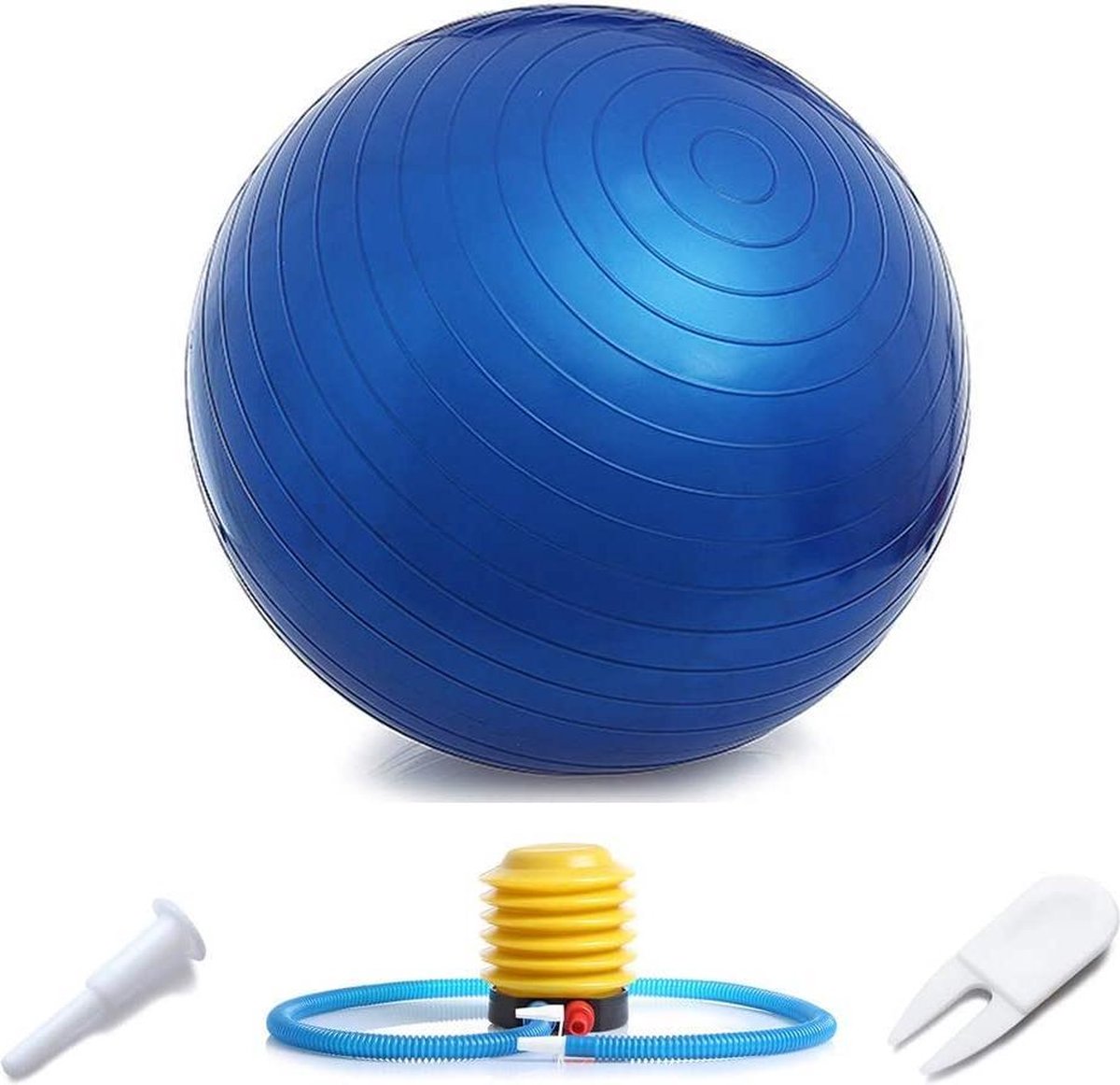 AJ-Sports Fitness bal 65CM - Yoga bal - Pilates bal - Gymbal - Zitbal - Zwangerschapsbal - Gymnastiek bal - Swiss bal - Inclusief pomp - Blauw