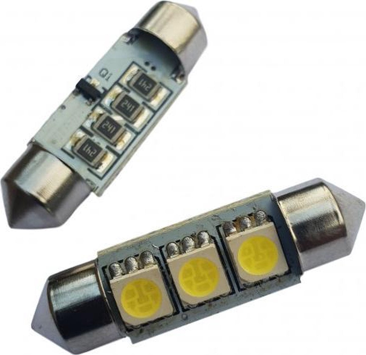 C5W 36mm 2 stuks | 3-SMD xenon wit 6500K | CAN-BUS | 12 Volt