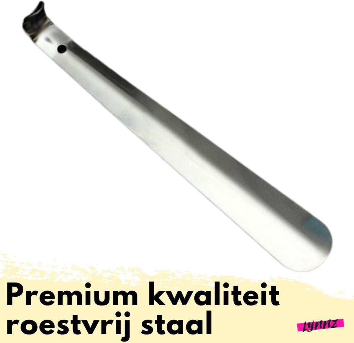 Lynnz® schoenlepel lang premium kwaliteit metaal RVS 30 cm - stevig  - schoentrekker - schoen lepel - schoenlepels - heren - dames