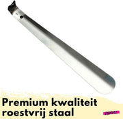 Lynnz® schoenlepel lang premium kwaliteit metaal RVS 30 cm - stevig  - schoentrekker - schoen lepel - schoenlepels - heren - dames