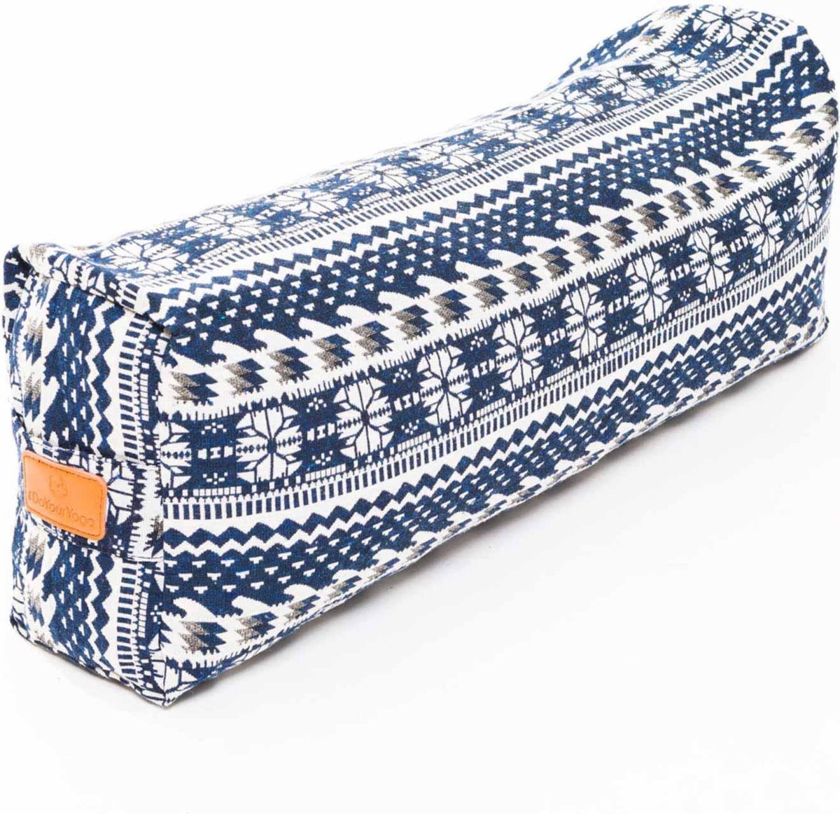 #DoYourYoga - Hoekig Yoga bolster - »Paravati« - Meditatiekussen met bio-organische boekweit schalen vulling - L67 cm & diam.13 cm - Style (1)