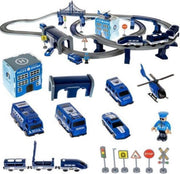 Elektrische Treinbaan - Politie - Racebaan - met veel accessoires 92 delig
