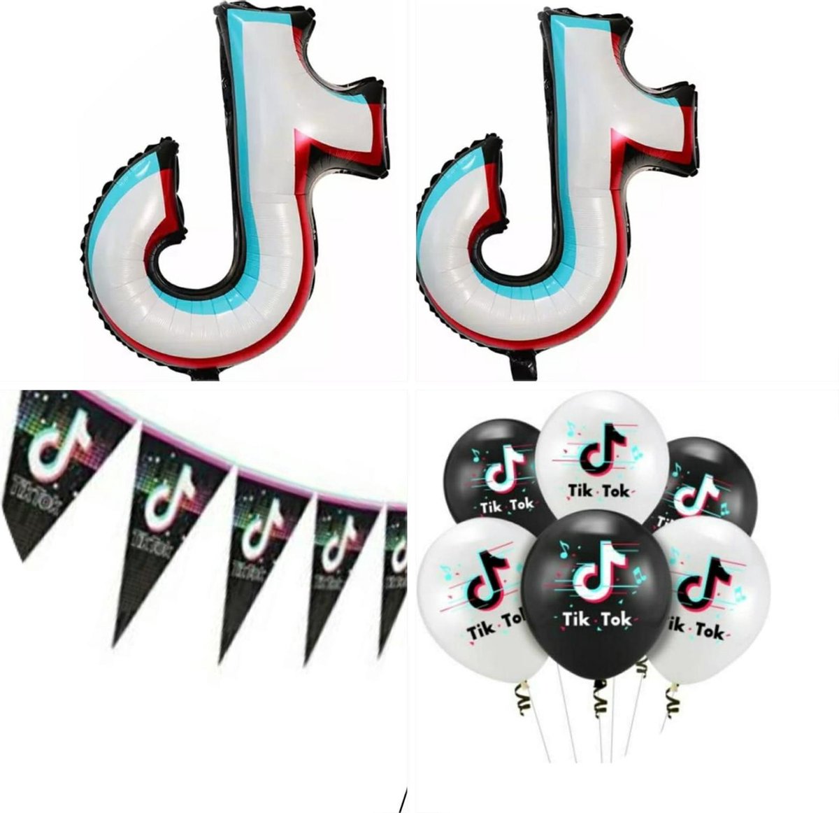 Tik Tok- Ballonnen-Set-Verjaardag-latex-folie-vlaggenlijn.