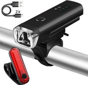 LED Fietsverlichting Set - LED Voorlicht en Achterlicht - Ultraheldere LED  - LED Fietsverlichting Oplaadbaar USB - Heldere Fietsverlichting - Inclusief USB Kabel - Zwart