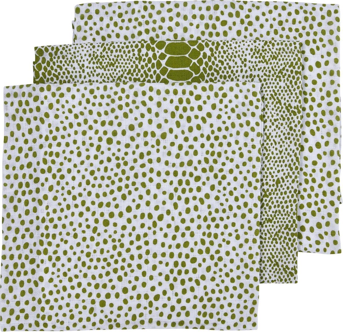 Meyco 3-pack luiers Snake/Cheetah - avocado