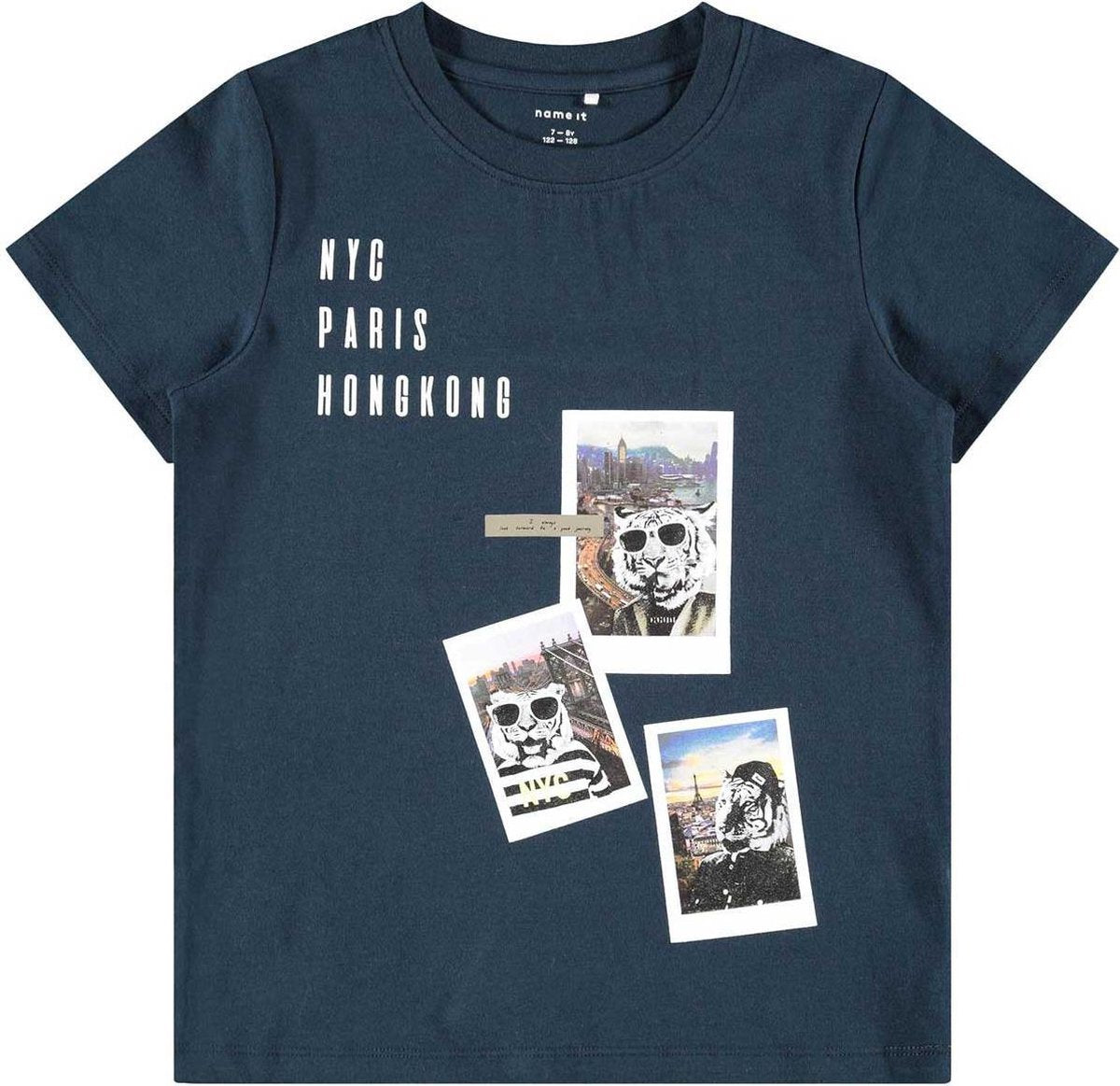 Name it t-shirt jongens - blauw - NKMfaust - maat 134/140