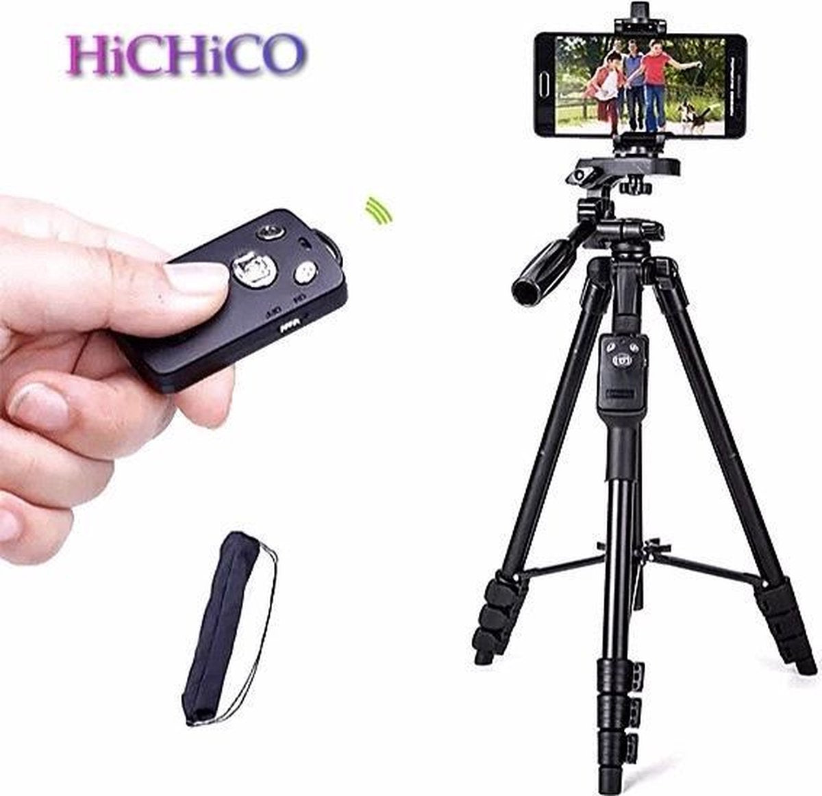 Smartphone Tripod Camera Statief 128 Cm Inclusief Bluetooth Remote Shutter – HiCHiCO