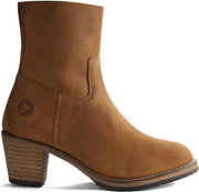Travelin Bordeaux Nubuck - Dames enkellaars met hak - Cognac - Nubuck leer - Maat 36