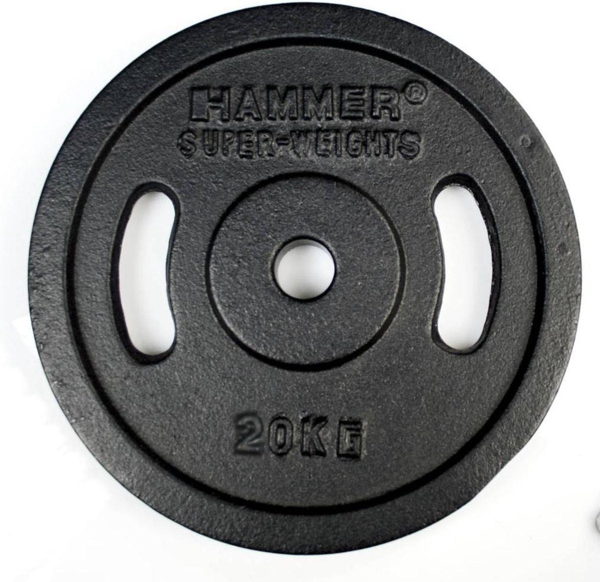 Halterschijven Gietijzer - per paar - Hammer 2x 20 kg Halterschijven Gietijzer met Grepen - Zwart - 30mm