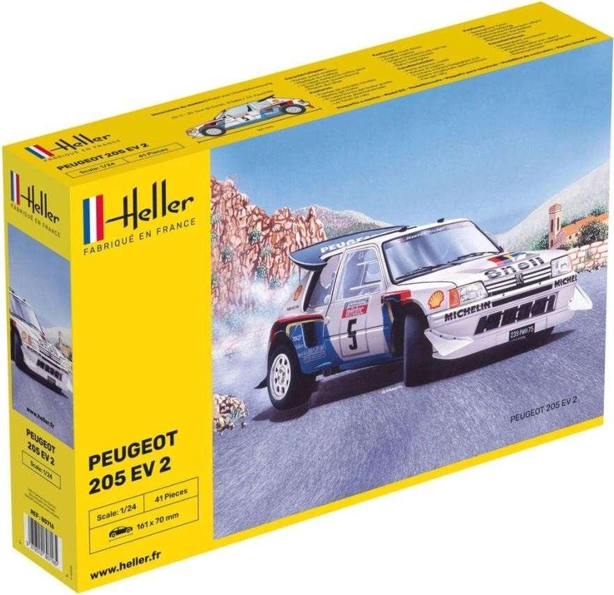 Peugeot 205 Turbo 16 Evolution 2 modelbouw pakket Heller 1:24