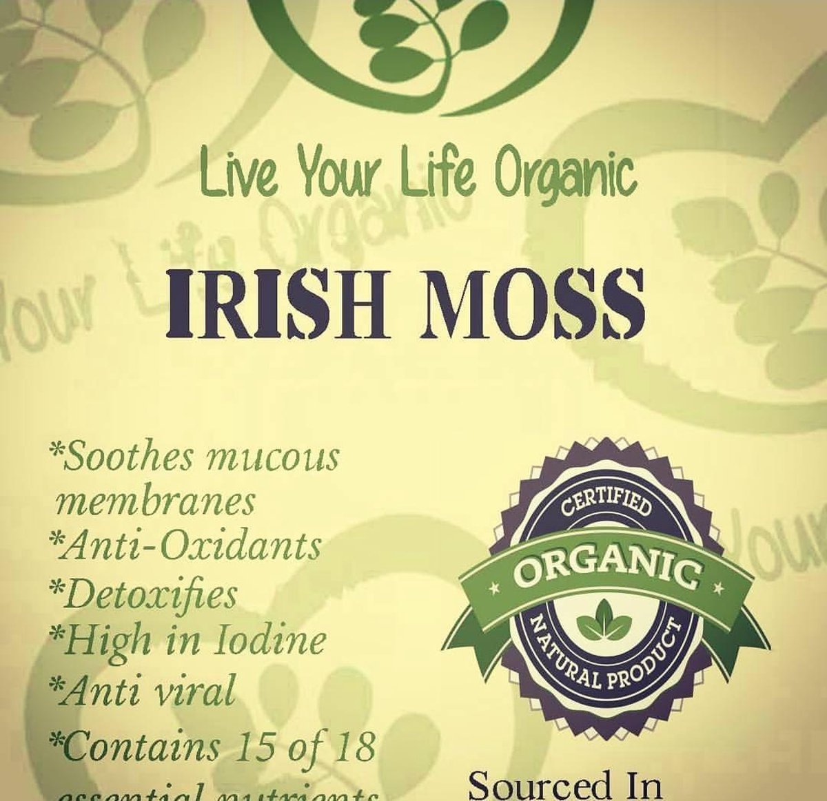 Iers mos - Raw Irish sea moss  (  Chondrus Crispus )100g sun dried from Jamaica.