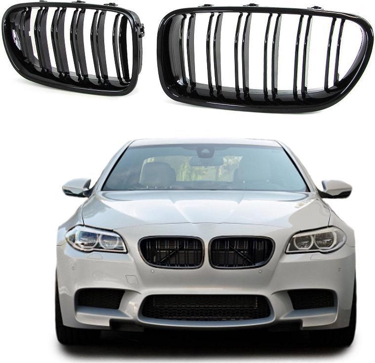 Grille glanzend zwart voor BMW 5 serie F10 en F11