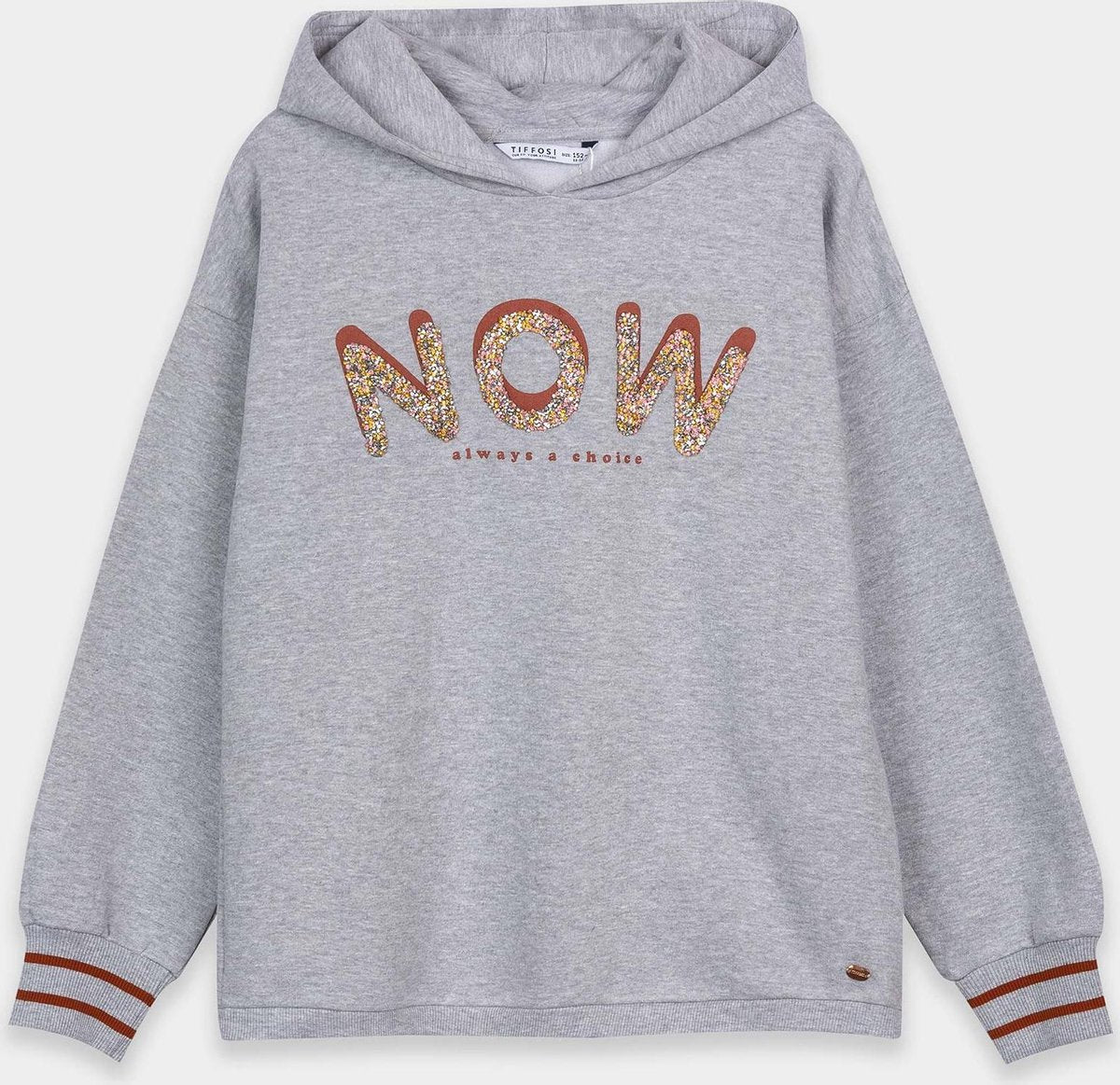 Tiffosi korte ruime hoody grijs maat 152