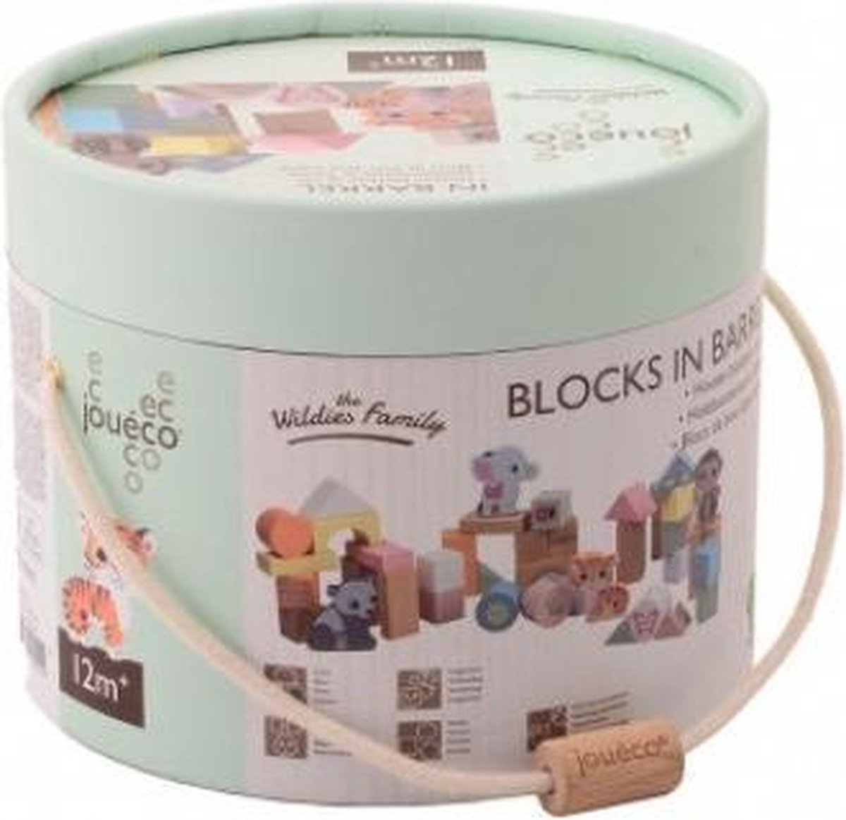 Jouéco® - The Wildies Family Houten blokken in ton 50 stuks