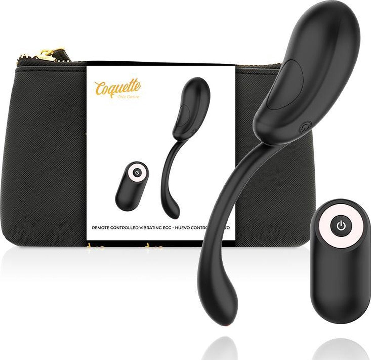 Vibrerend Ei met Remote Control | Zwart/Goud | COQUETTE