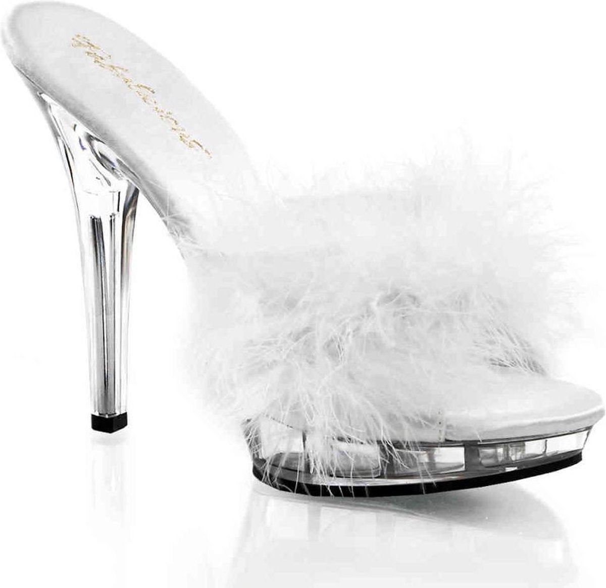 Fabulicious Muiltjes met hak -40 Shoes- LIP-101-8 US 10 Wit/Transparant