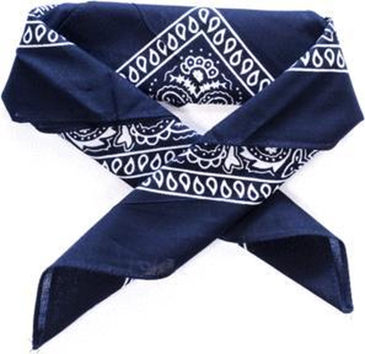Bandana Paisley donker blauw - 100% katoen - boeren zakdoek - dark blue - Cotton - zakdoek - hoofdband - sjaaltje - accessoire - carnaval
