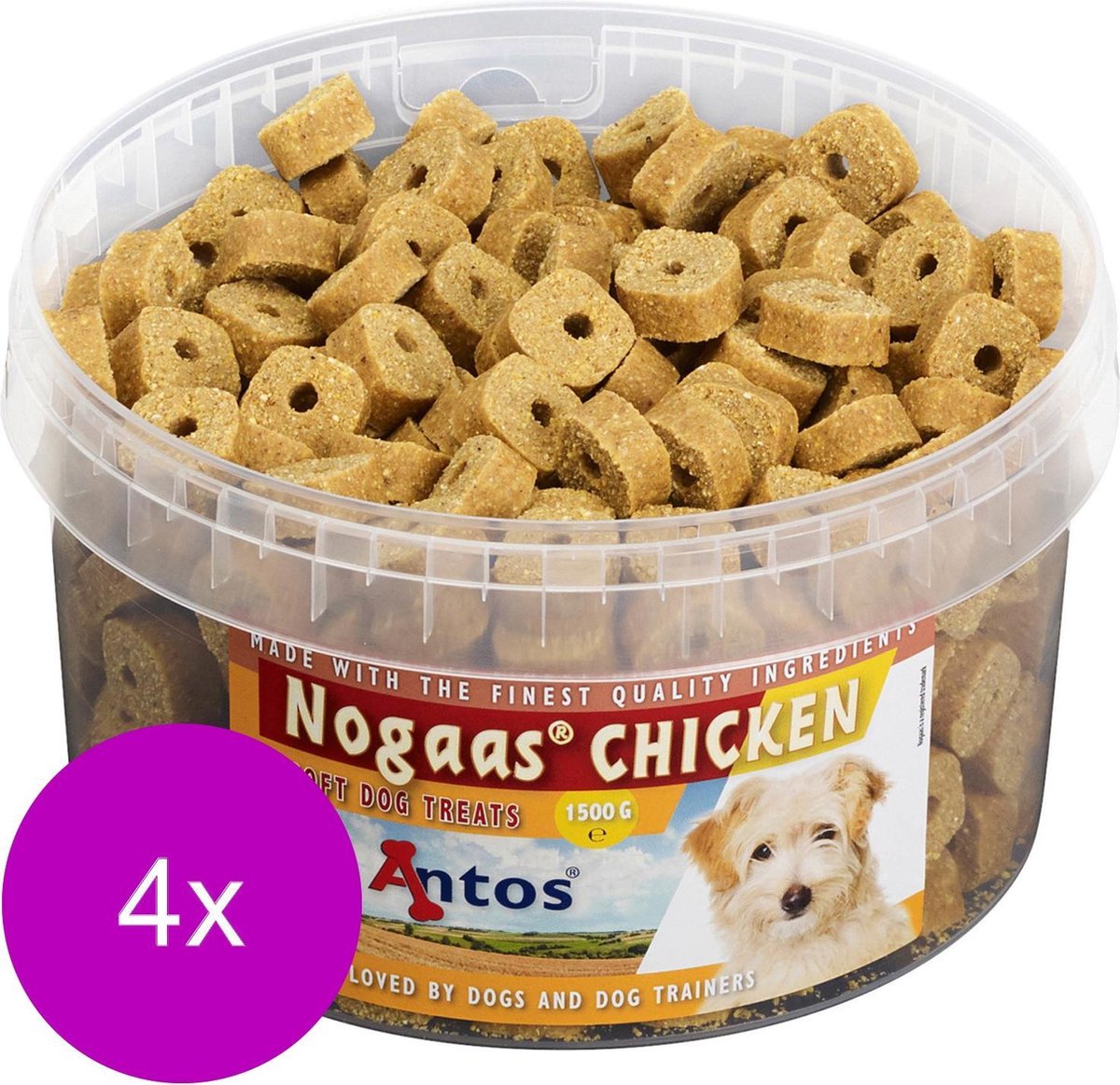 Antos Nogaas 1500 g - Hondensnacks - 4 x Kip