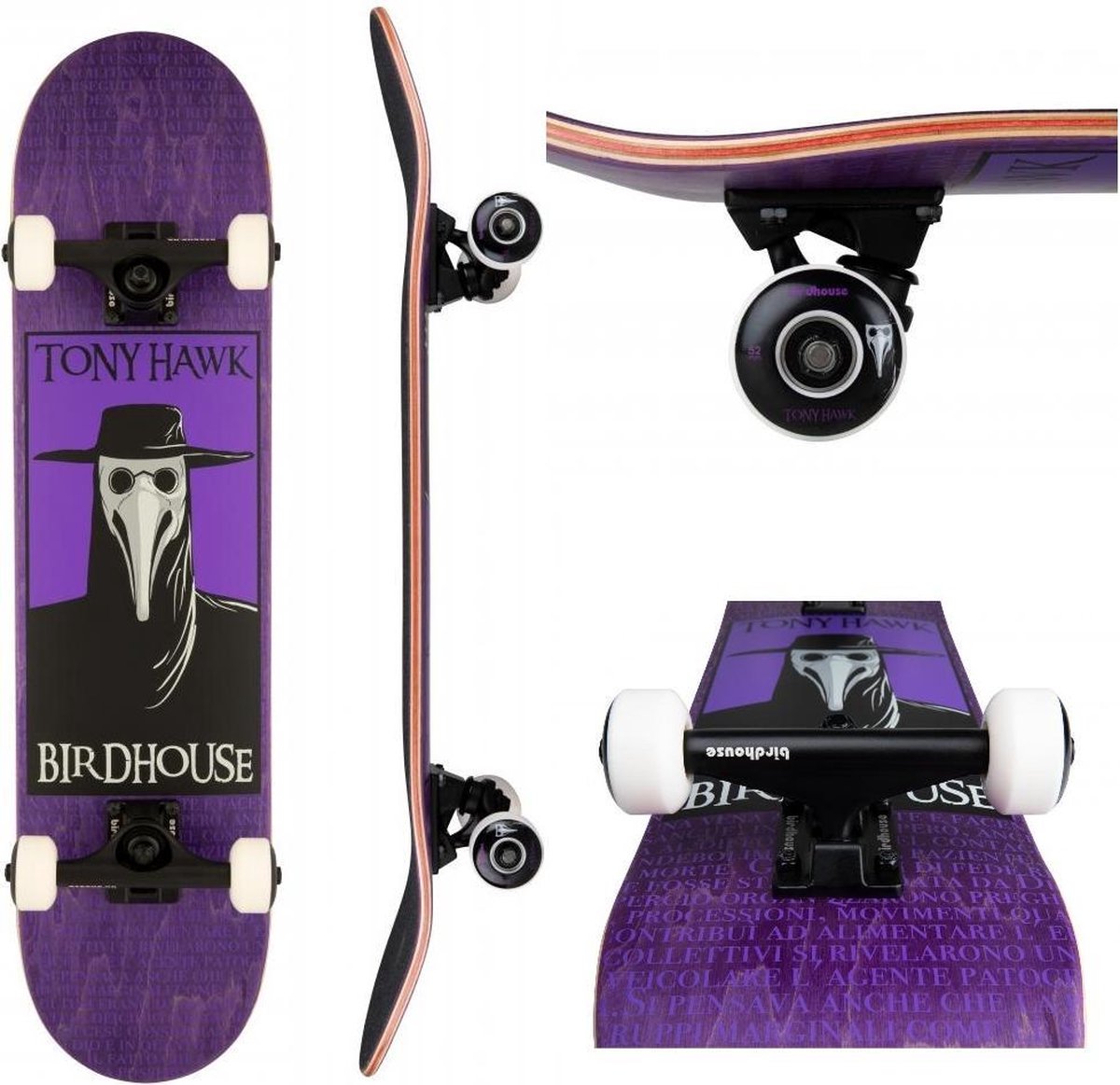 Birdhouse Stage 3 Plague Doctor Purple Skateboard 7.5