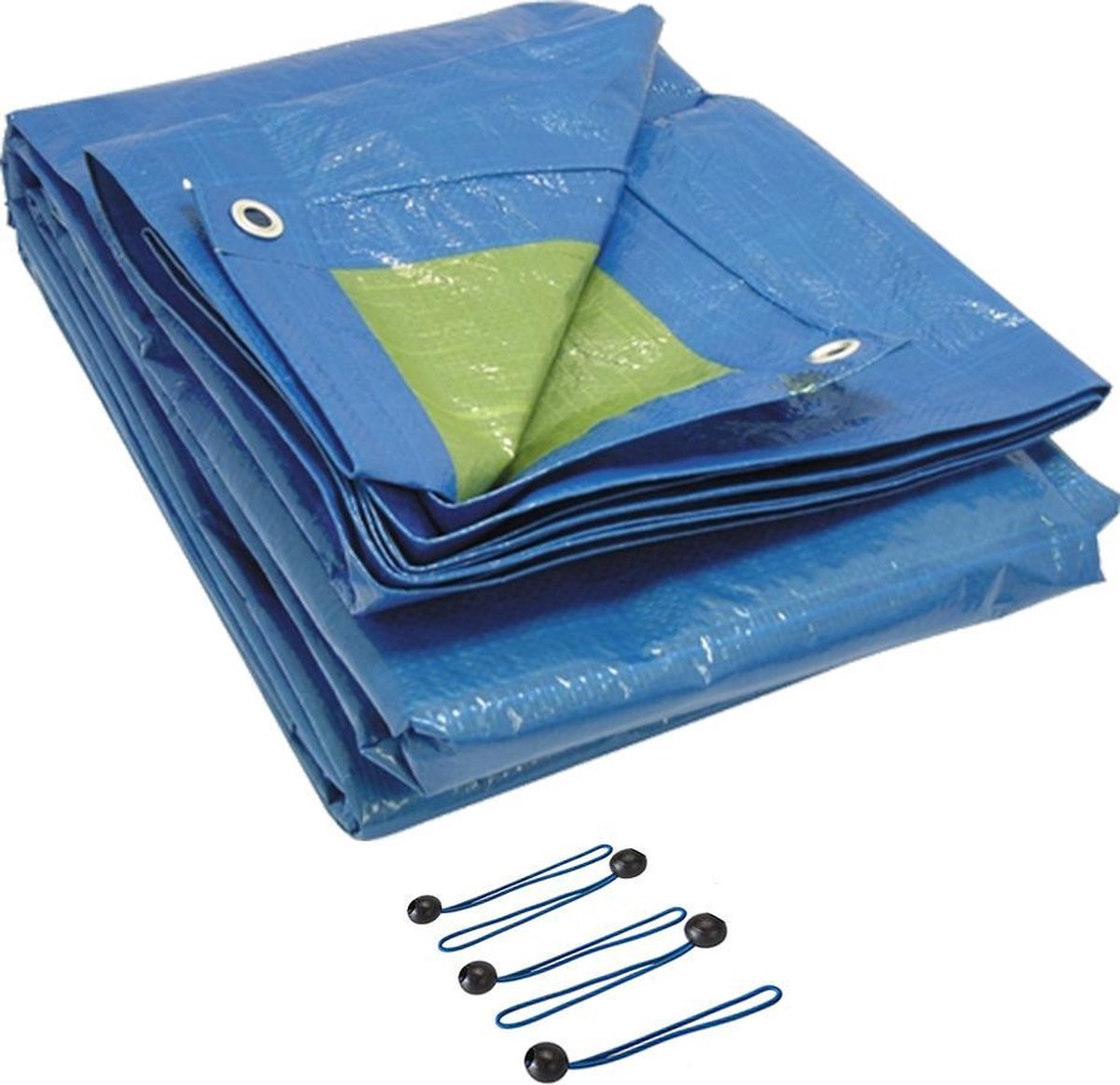 Deal Tools Hoogwaardig Waterdicht Afdekzeil 4x6m | Inclusief  Deal Tools Dekzeil Spanelastiek | 12x | 150mm