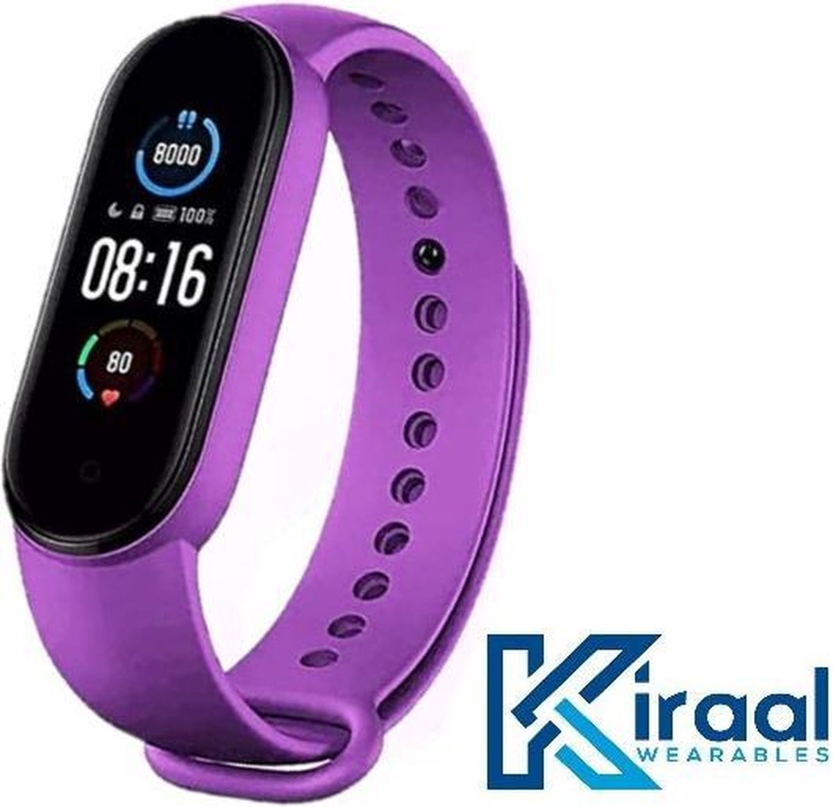 Kiraal Ultra - Stappenteller - Activity Tracker - Temperatuurmeter - Bloeddrukmeter - Hartslagmeter - Smartwatch - Horloge - Heren - Dames - Nederlandse Handleiding - Paars