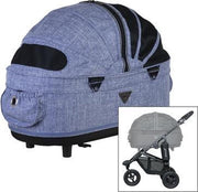 Airbuggy hondenbuggy dome2 m met rem gemeleerd denim - 67x33x51 cm / 96x53