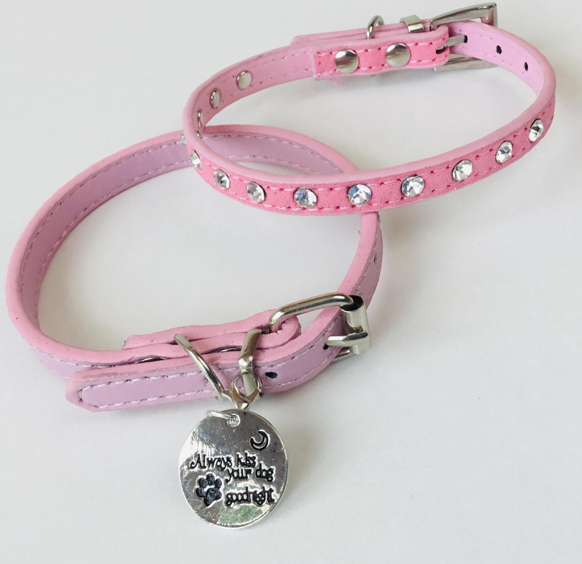 Honden Halsbanden - Duo pack (2 stuks) - XS - Kleinere Honden - Huisdier Halsband - Roze