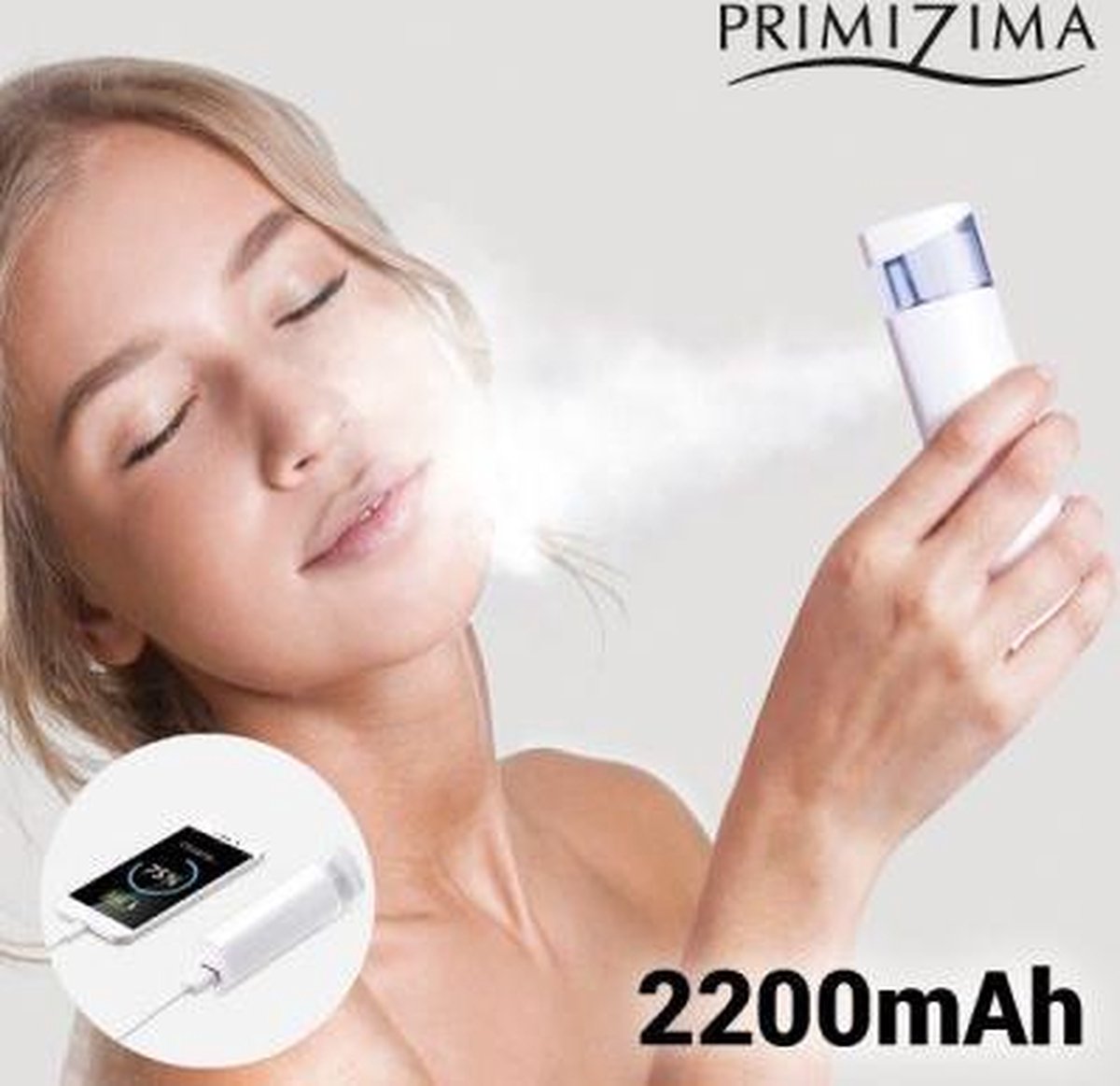 Primizima 2-in-1 Gezichtsstomer met Powerbank