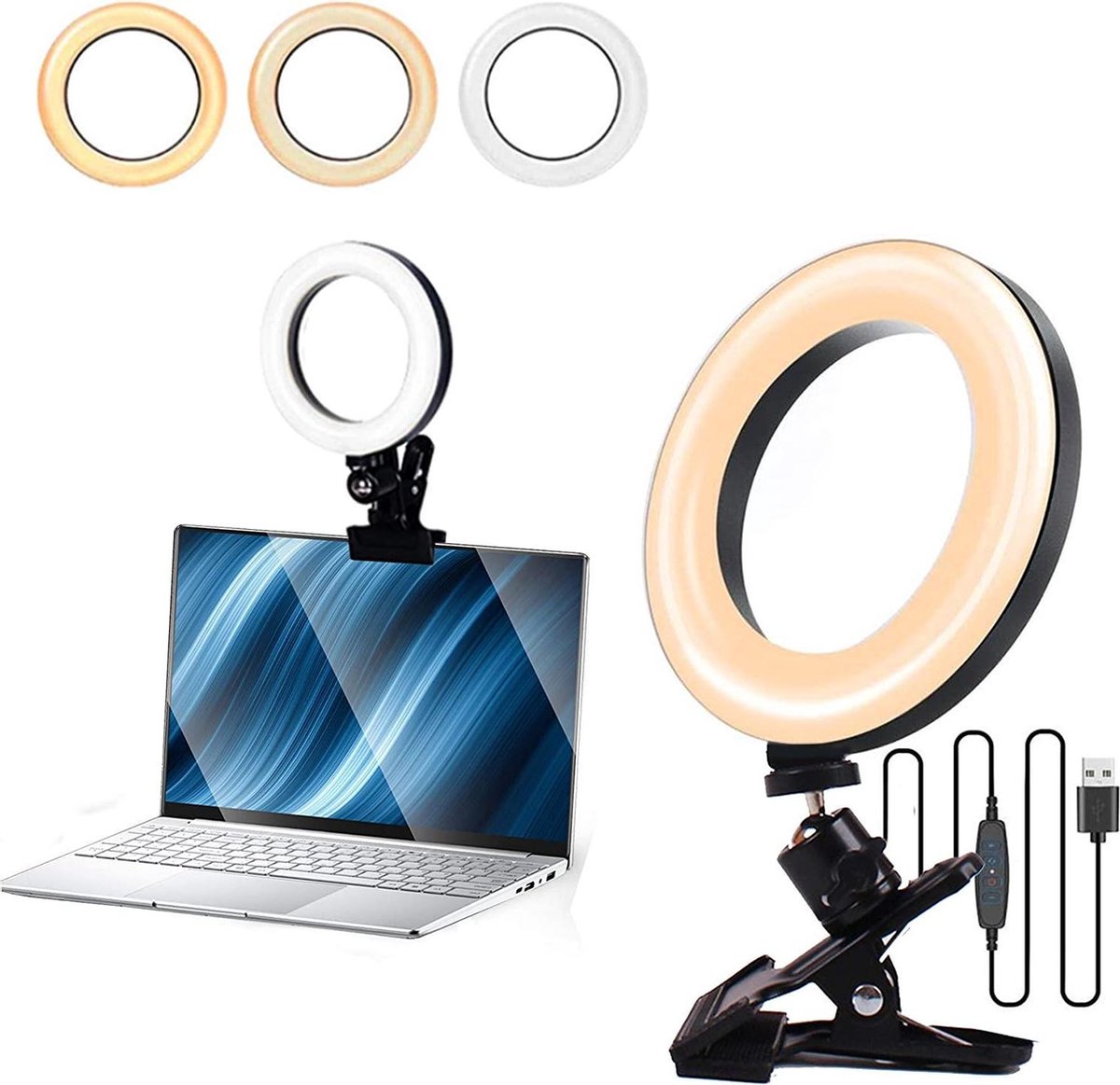 LED Ringlamp Dimbaar met Klem 360 º Draaibaar  -15 cm