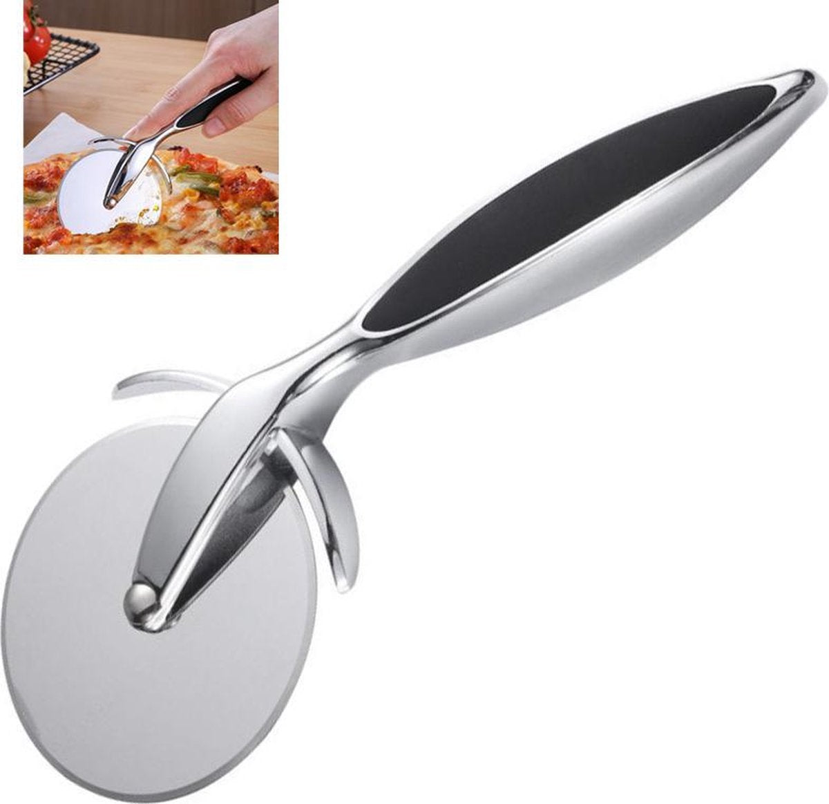 Luxe Pizzasnijder - Pizzaroller - Pizza Snijden - Pizza/ Pasta Mes - Roller