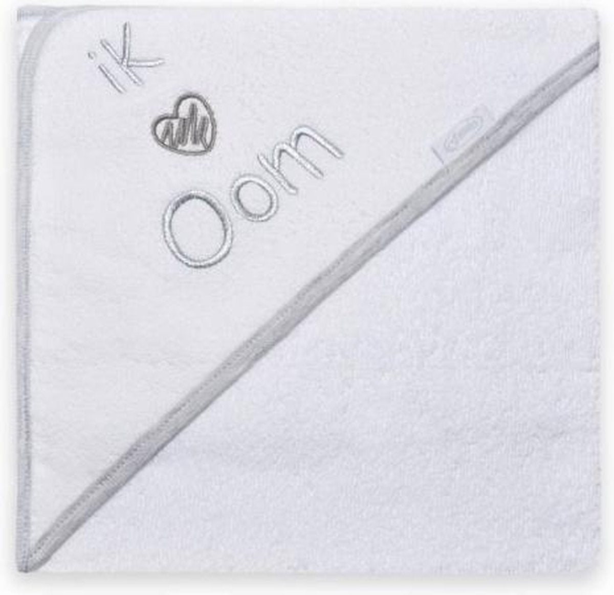 Funnies Badcape Ik Love Oom Junior 80 X 80 Cm Katoen Wit