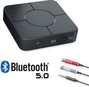 Phannie 2 in 1 Bluetooth Receiver & Transmitter - Stream Station - Audio Adapter - BT 5.0 - 3.5mm AUX/RCA - Zender - Ontvanger - Met Microfoon - HD Geluid - Handsfree Bellen - Laptop - Autoradio - TV - Speaker