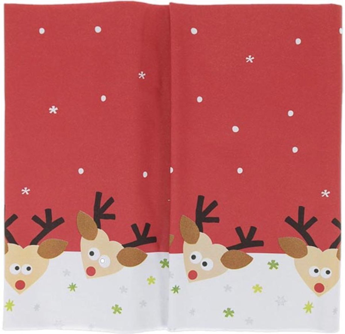 Tafelkleed - kerst - 138 x 220cm - rood - papier - wegwerp - tafelloper - tafellaken - winter - oud en nieuw - feestdagen