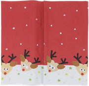 Tafelkleed - kerst - 138 x 220cm - rood - papier - wegwerp - tafelloper - tafellaken - winter - oud en nieuw - feestdagen
