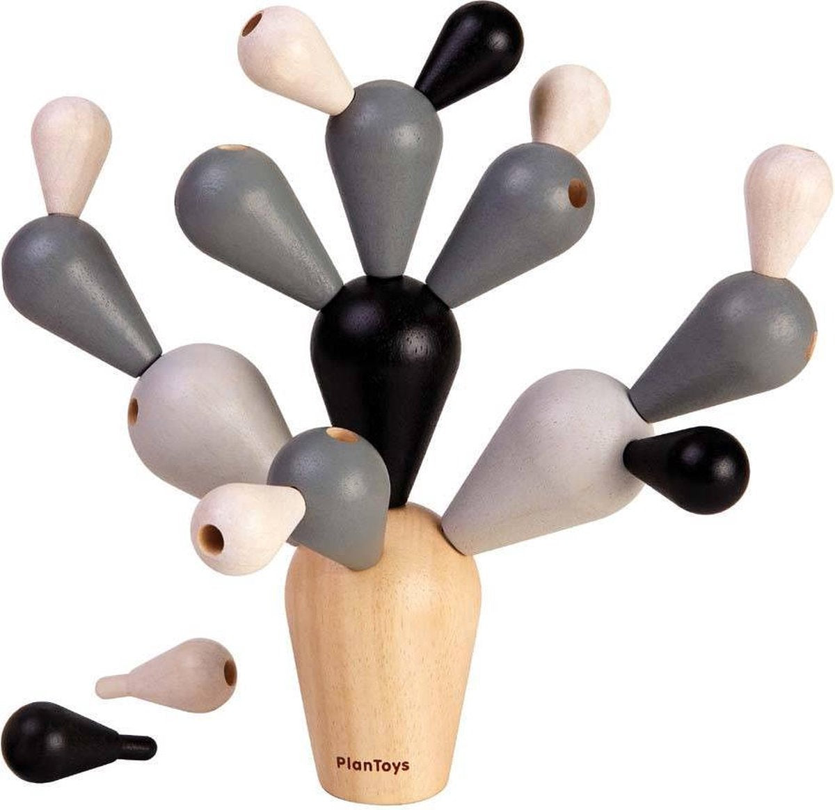 Plan Toys Balancing Cactus zwart met wit Plan Toys Balancing Cactus zwart met wit