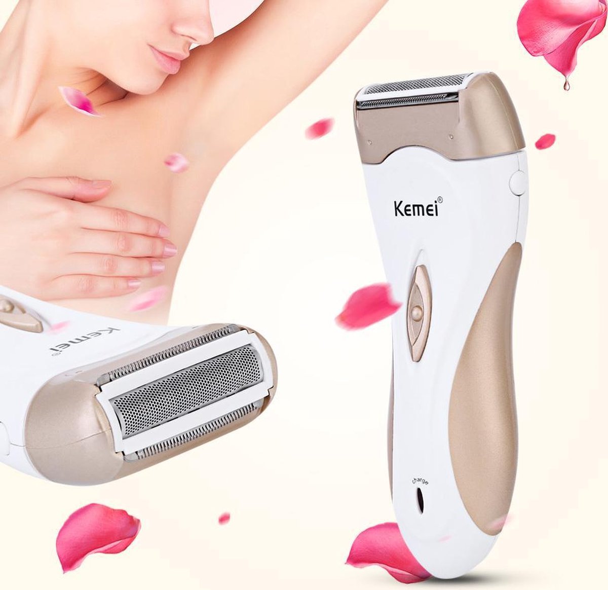 Kemei 3518 - 2 in 1 Shaver en Trimmer - Ladyshave -  Actieve Massage Systeem - Soft Ontharen