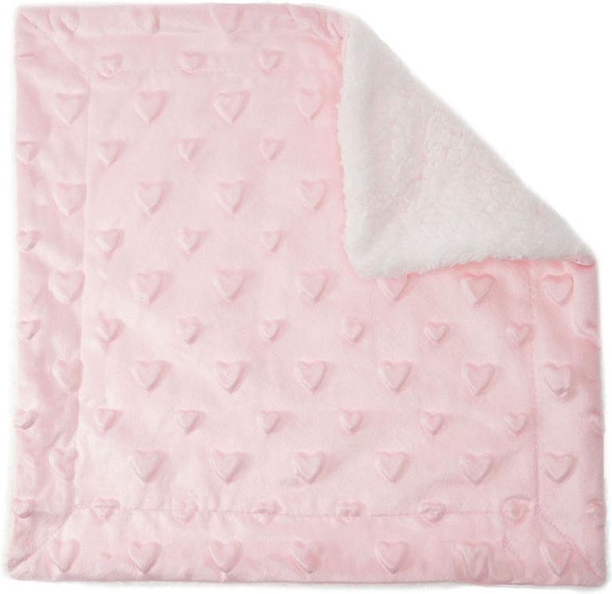 Soft Touch Knuffeldoekje Hartjes 34 X 34 Cm Roze
