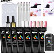 Yayoge- polygel kit met 7 kleuren polygelstarterskit kunstnagels