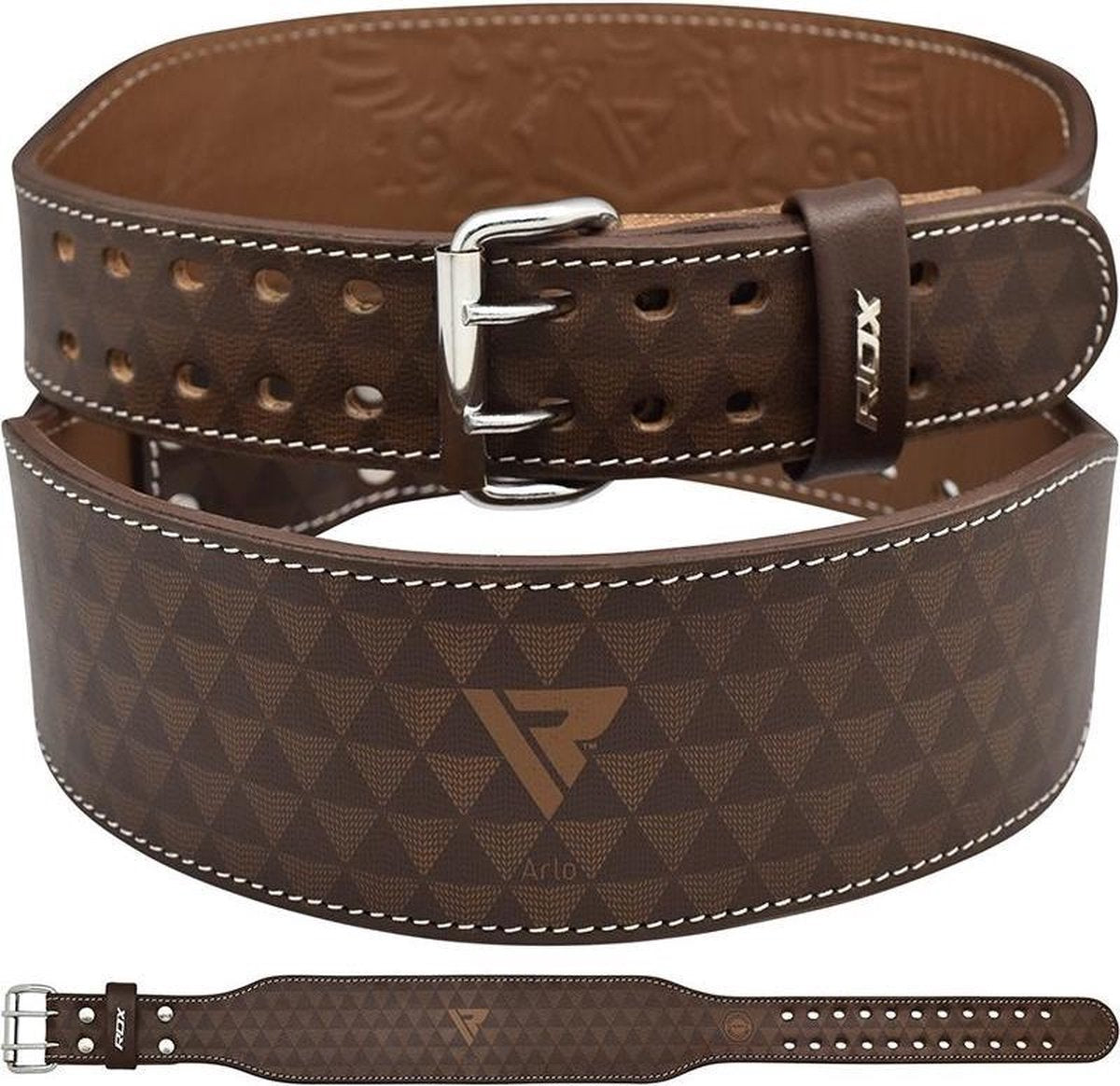 ARLO 4 Inch Medium Tan Leather Weightlifting Belt - Maat: L - Bruin - NAPPA-leer